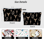 IWXYI Western Makeup Bags - Cow Print Zipper Pouch Travel Toiletry Gifts for Women