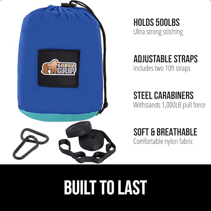 GORILLA GRIP Durable Portable Camping Hammock, Holds 500lbs - Image 2