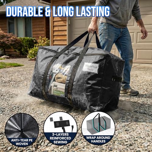 6 Pack Black Extra Large Moving Bags (Black / 6 Large)