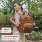 BabbleRoo Leather Diaper Bag Backpack - Image 3