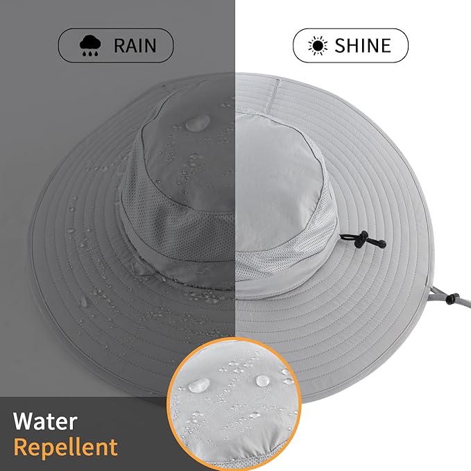 Home Prefer UPF50+ Mens Sun Hat Wide Brim Fishing Hat Foldable Large Brim UV - Image 7