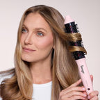 L'ANGE HAIR GlamWave Infrared Thermal Ionic Brush | 38mm Heated Round Thermal Brush for Volume and Curls | Reduces Frizz | Adds Shine | Smooth Styling Tool for All Hair Types (Blush)
