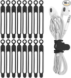 Nearockle 16Pcs Silicone Cable Straps Wire Organizer by ELECTRONICSORGANIZATION