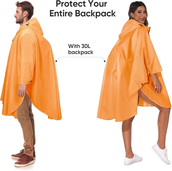 PTEROMY Hooded Rain Poncho for Adult - Image 3