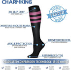 CHARMKING Compression Socks for Women & Men Circulation 15-20 mmHg is Best - Image 4
