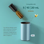 Airversa Waterless Essential Oil Diffuser for Home Aromatherapy Scent Diffusers with 3 Countdown Timer Settings or Timer-Off, 3 Mist Levels for Car Room Studio Office, ANX Premium Metal Silver
