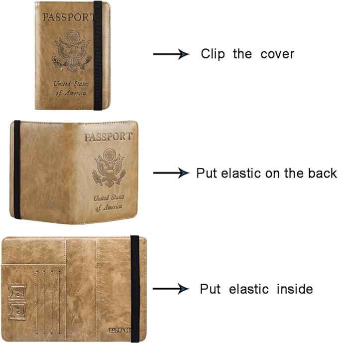 Passport Holder Cover Wallet Travel Essentials RFID Blocking Leather Card Case - Image 5