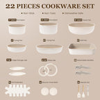 KIKCOIN Ceramic Cookware Set, Non Toxic Kitchen Cooking Set - Image 2