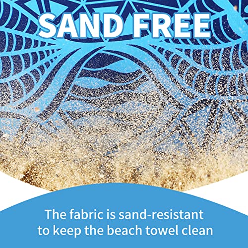 Microfiber Beach Towel Oversized 71x32 Multiple with Bag 4 Pack Bulk (4 Pack Coconut Tree Turtle Stripe Mandala / 71"x32")