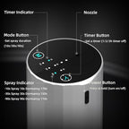 Waterless Essential Oil Diffuser Aromatherapy Scent Diffusers for Home Large Room, Bedroom, Car, Office, Desk, Battery Operated Mini Portable Air Freshener (Silvery)