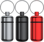3 Pack Small Pill Box, Airtight Aluminum Alloy Pill Organizer Travel Pill Case by Urekt