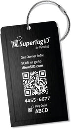 Dynotag® Web Enabled Smart Aluminum Convertible Luggage ID Tag + Braided Steel by DynotagInc