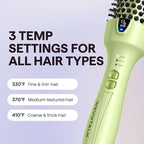 Wavytalk Thermal Brush, 1.5 Inch Blowout Express Ionic Heated Round Brush Creates Blowout Look Makes Hair Shinier & Smoother, Dual Voltage, Easy to Use (Green)
