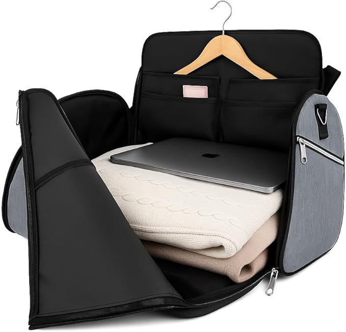 Convertible Garment Bag for Travel – 2 in 1 Carry On Duffel Suit Bag - Image 4