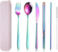 AARAINBOW 6 Pieces 18/8 Stainless Steel Flatware Set Portable Reusable Cutlery by AARAINBOW