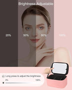 Makeup Bag With LED Mirror, Travel Makeup Bag With 3 Color Setting Light Up - Image 3