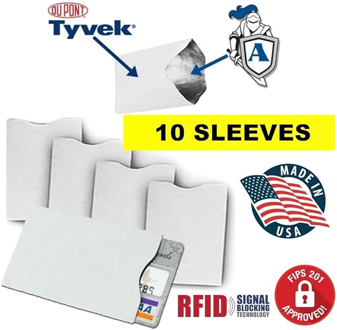 10x RFID Blocking Credit Card"DuPont TYVEK" Sleeves - Image 2