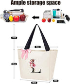 Vavabox Tote Bag, A-Z Initial Monogrammed Waterproof Tote Bag, Bridesmaid Gifts - Image 2