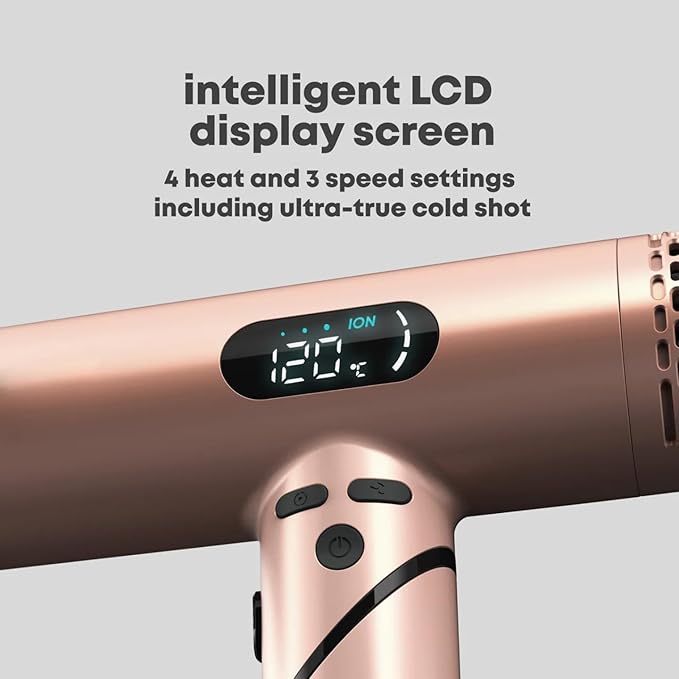 Dual Voltage Travel Hair Dryer with Magnetic Diffuser - 1500W High-Speed Ionic Blow Dryer, Worldwide 110V-240V, Ultra-Lightweight & Compact, Fast Drying with Smart Intelligent Heat Control