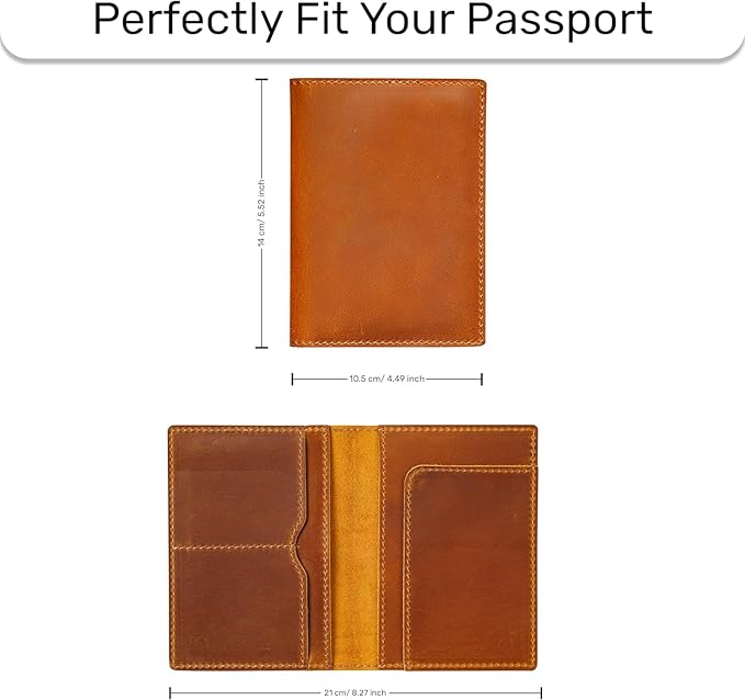 HIFA Personalized Leather Passport Holder, Handmade Passport Cover - Image 6