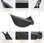 Camping Hammock, Super Lightweight Portable Parachute Hammock - Image 2