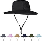 Sun Hat for Men/Women, UPF 50+ Fishing Hat, Waterproof Wide Brim Bucket Hat by Rosoz