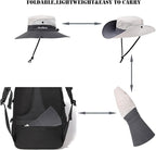 Womens Summer Sun Hat Beach Hat Wide Brim Outdoor UV Protection Hat Foldable - Image 4