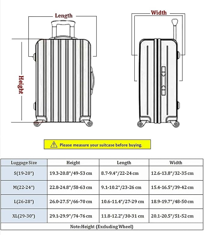 7-Mi Travel Luggage Protector Suitcase Cover 22"-24" Suitcase Dust Cover Size M - Image 6