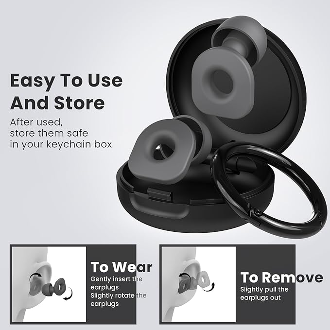 2 Pairs of Earplugs for Sleeping, Reusable Hearing Protection Earplugs - Image 3
