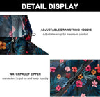 Rain Poncho Jacket Coat Hooded Zipper Style - Image 5