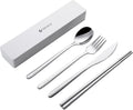 DEVICO Travel Utensils With Case, Camping Silverware, Portable Cutlery Flatware by DEVICO