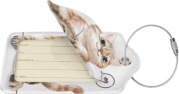 Set of 2 Cute Cats Luggage Tags - Image 2