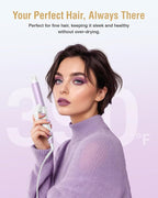 Europe Travel Curling Iron Mini: Dual Voltage Curling Iron for Traveling - Mini Travel Curling Irons 1 Inch with US Plug,Purple 390℉ for Fine/Damaged Short Hair