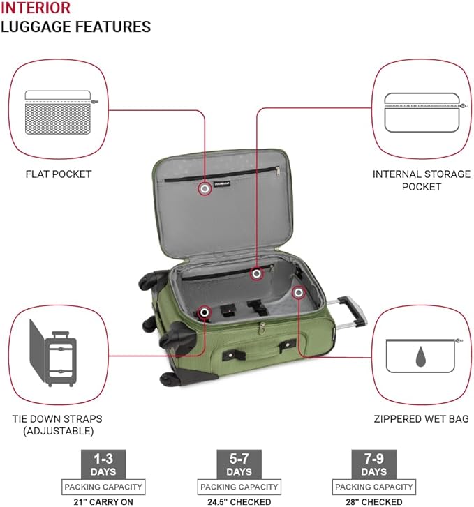 SwissGear Sion Softside Expandable Luggage, 3-Piece Set - Image 4