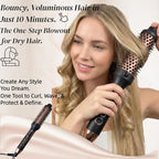 NONK Thermal Brush 1.5", Thermal Round Curling Brush, Long Lasting Universal Voltage Heated Curling Iron for All Hair, Tourmaline Ceramic,Curling Iron with 5 Temperature Control, Rose Gold