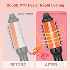 hopopower 1.25/1.5 Inch Curling Iron Brush Ceramic Double PTC Heated Round Hair Curling Comb, Tourmaline Ionic Hot Hair Curler Thermal Brush for Traveling (1.25inch)