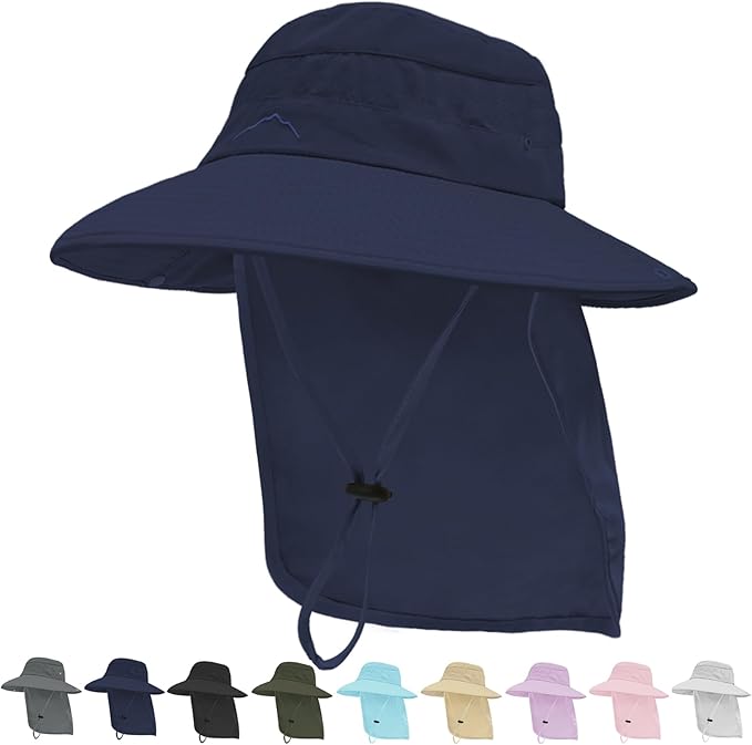 Sun Hats for Men Women, UPF50+ Protection Safari Hat, Wide Brim Fishing Hat by Rosoz