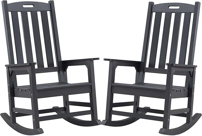 Psilvam Oversized Outdoor Rocking Chair Set of 2, Porch Rocker by PsilvamGardenFurniture