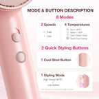 High-Speed Hair Dryer 1875W Ionic & Plasma, Blow Dryer with Diffuser & Comb Nozzle for Curly or Thick Hair, Compact 110000 RPM Fast Drying Lightweight Hair Dryer for Women with Concentrator, Pink