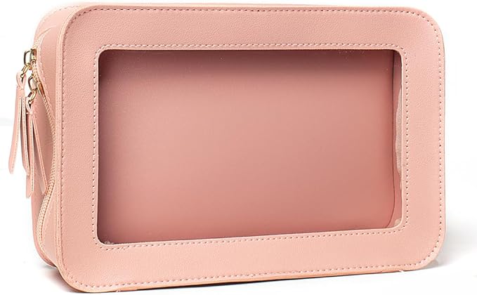 Clear Makeup Bag Small, TSA Approved Portable Toiletry Bag by FFpaw