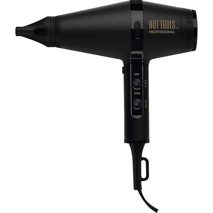 HOT Tools Pro Artist Black Gold Infrared Ionic™ Salon Dryer | Fast Drying, Styling and Smooth Results (Black)