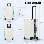 Krute Checked Aluminum Frame Suitcase 24 Inch Zipperless Luggages Hardside PC - Image 3
