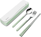 DEVICO Travel Utensils With Case, 18/8 Stainless Steel Camping Utensils by DEVICO