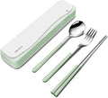 DEVICO Travel Utensils, 18/8 Stainless Steel 4pcs Cutlery Set Portable Camp by DEVICO