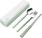 DEVICO Travel Utensils, 18/8 Stainless Steel 4pcs Cutlery Set Portable Camp by DEVICO