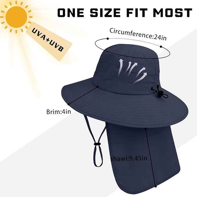 Sun Hats for Men Women, UPF50+ Protection Safari Hat, Wide Brim Fishing Hat - Image 6