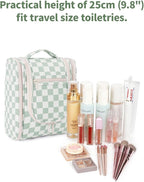 Narwey Small Checkered Hanging Travel Toiletry Bag - Image 5