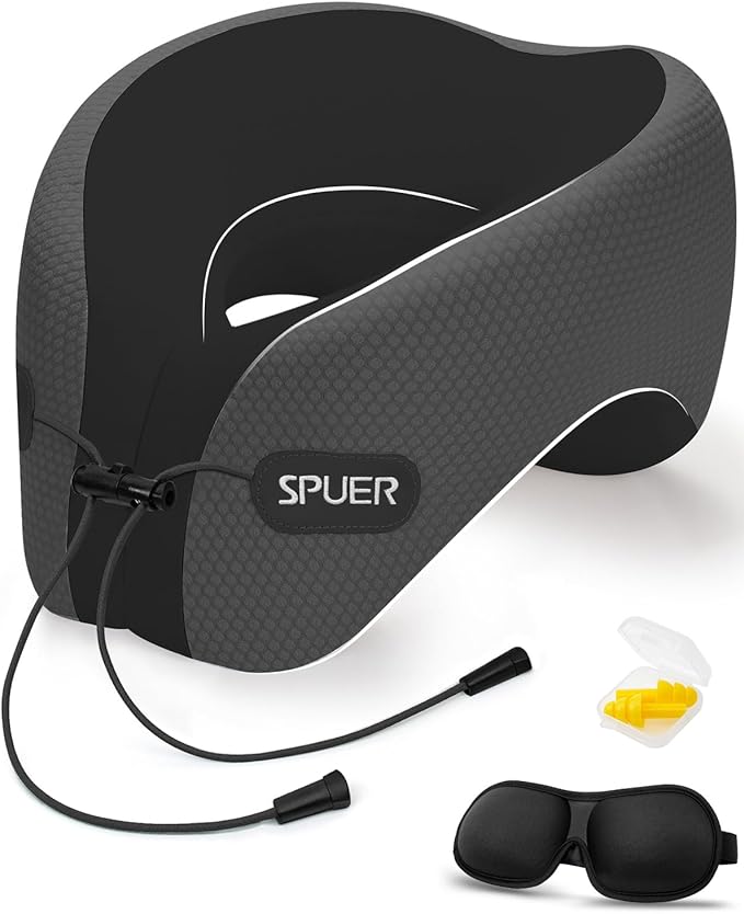 Travel Pillows for Airplanes, Neck Pillow Airplane, Airplane Travel Accessories by SPUER
