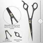 Professional Hair Cutting Scissors 7.5” – Premium Japanese Stainless Steel Barber Shears for Men, Women, Kids & Pets – Precision Haircut Scissors for Salon & Home Use – Black