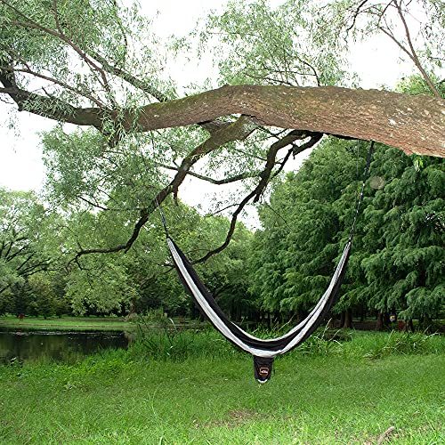 Camping Hammock (Black&gray / Double 118''L x 78''W)